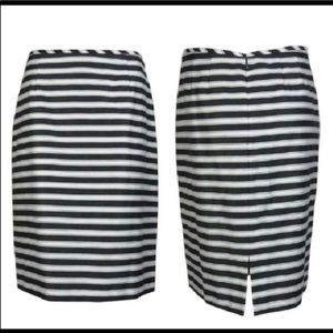 Tahari black & white striped pencil skirt